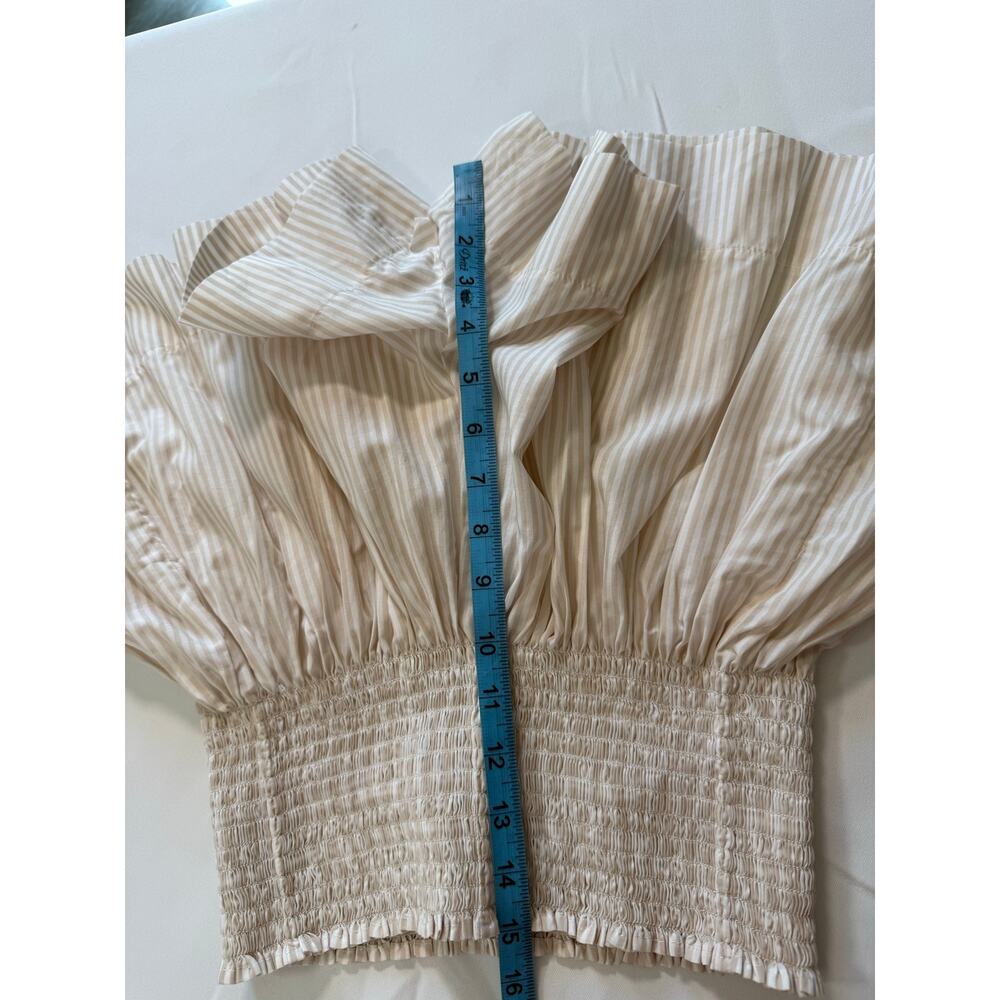 Koch Erica Shorts White & Beige Striped Small Culotte Shorts - Picture 3 of 8
